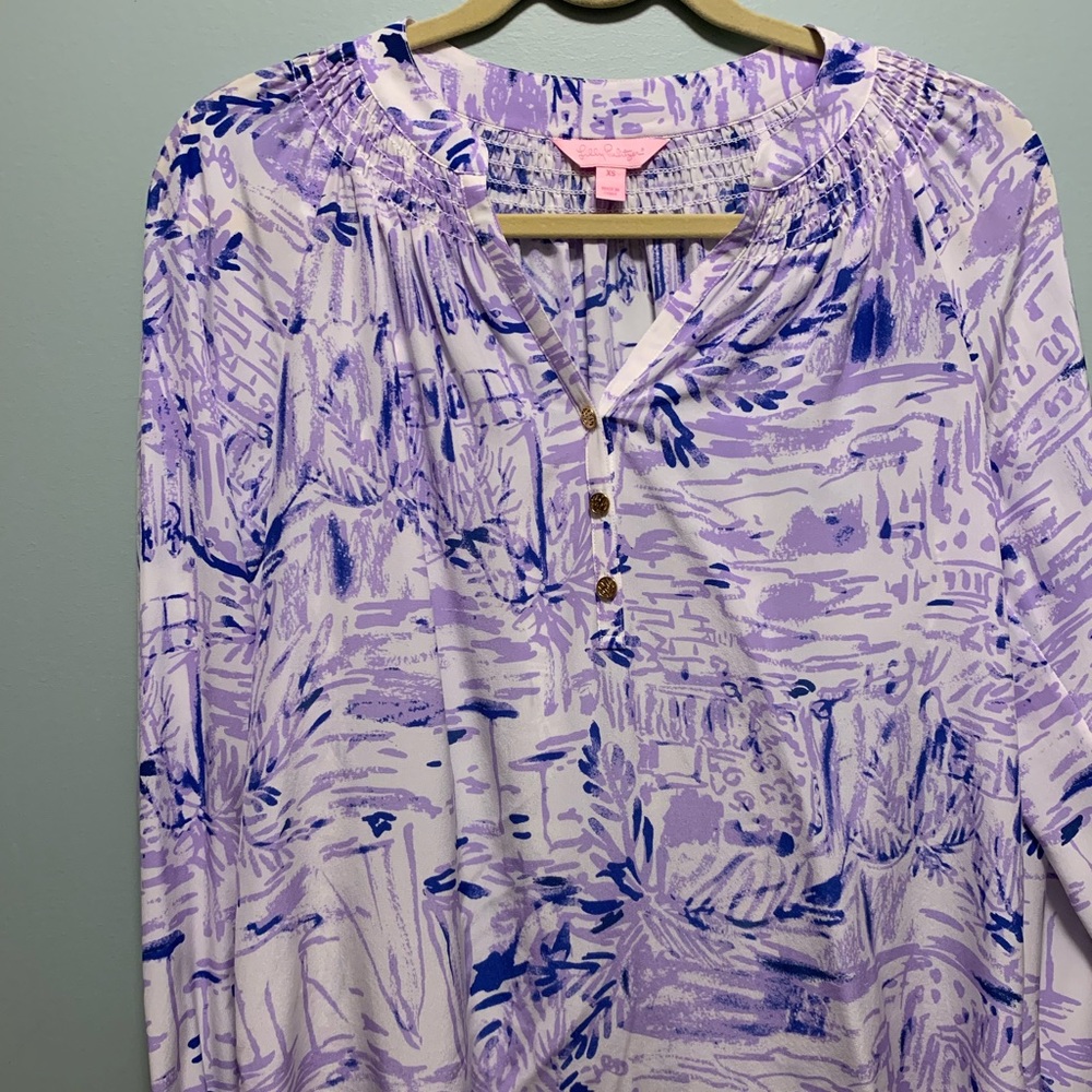 Lilly Pulitzer Silk Elsa Top in Rock the Dock
